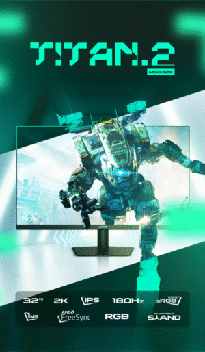 Écran Gamer Matos TITAN 2 - 32 Pouces, Fast IPS, HDR400, 180Hz, 2K QHD